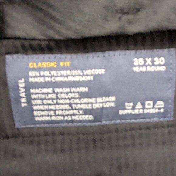 Stafford Black Dress Pants Men's  Size 36/30 Flat Front - Picture 7 of 8